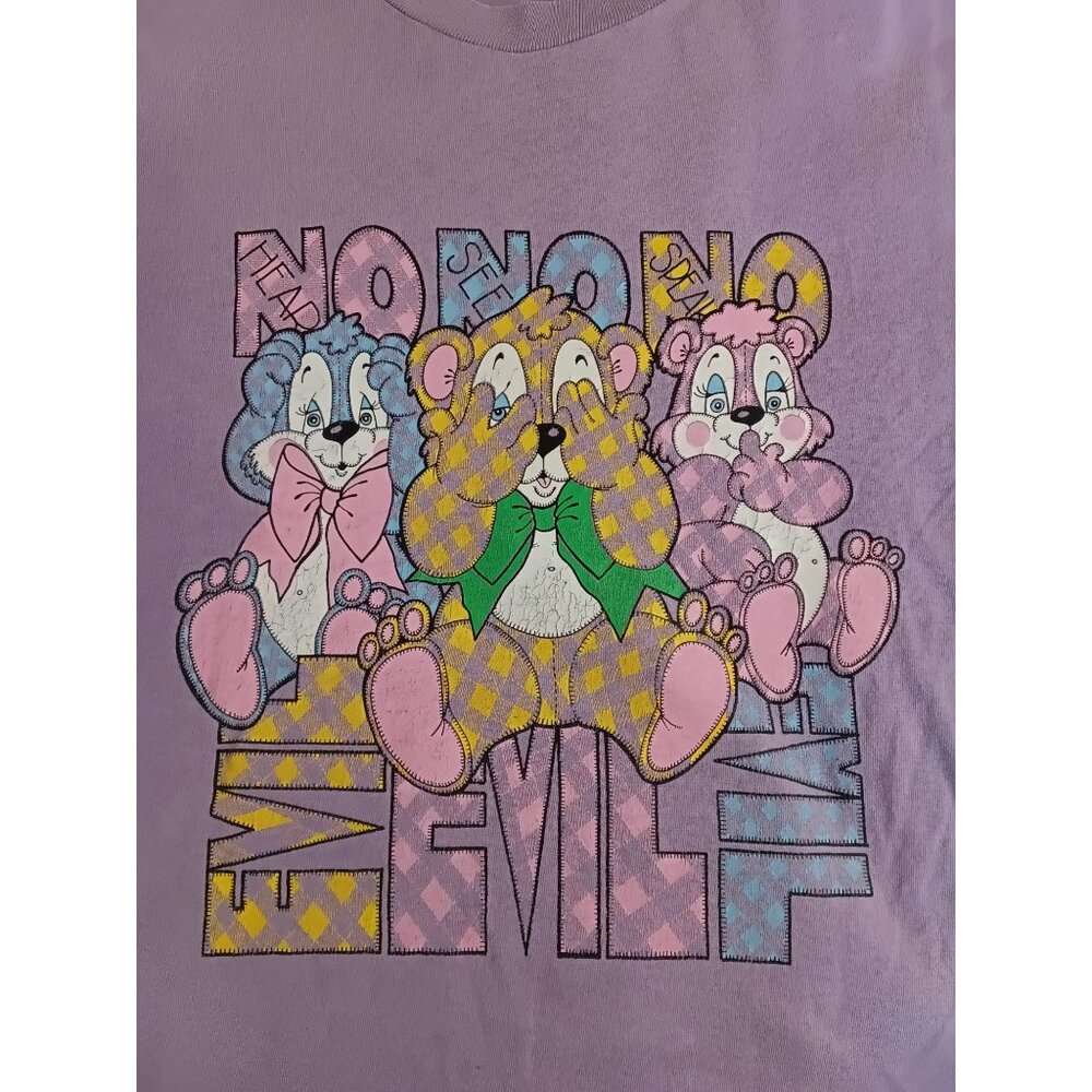 Vintage 90s NO EVIL Proverb Bears T-Shirt XL Single Stitch